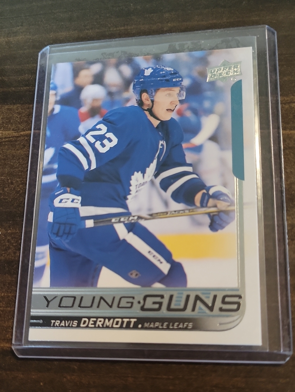 Travis Dermott Young Guns Hockey Card - Blue